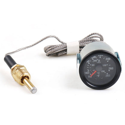 52mm Pointer Mechanical Water Temperature Gauge with Sensor, 2mm Pointer Water Temperature Gauge