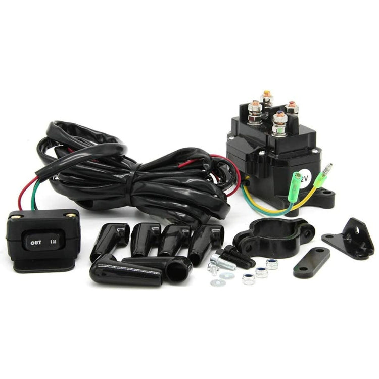 For UTV / Pickup Truck / ATV Electric Winch Relay Heavy Duty Solenoid Contactor with Rocker Arm & Switch, Winch Relay with Rocker Arm & Switch