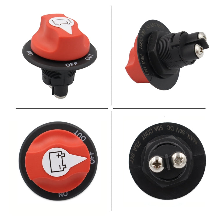 Car Yacht Battery Selector Isolator Disconnect Rotary Switch Cut With Power Cord, 50A 10AWG, 100A 8AWG, 200A 6AWG, 300A 6AWG