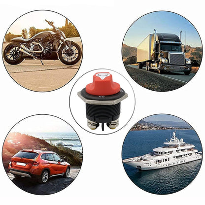 Car Yacht Battery Selector Isolator Disconnect Rotary Switch Cut With Power Cord, 50A 10AWG, 100A 8AWG, 200A 6AWG, 300A 6AWG