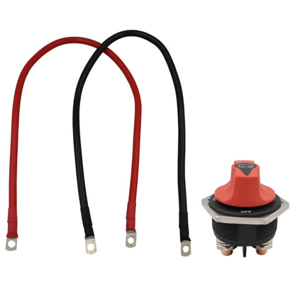 Car Yacht Battery Selector Isolator Disconnect Rotary Switch Cut With Power Cord, 50A 10AWG, 100A 8AWG, 200A 6AWG, 300A 6AWG