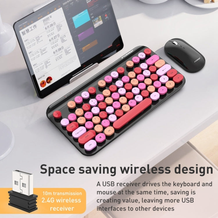 FOREV FFVWI9 Mixed Color Portable 2.4G Wireless Keyboard Mouse Set