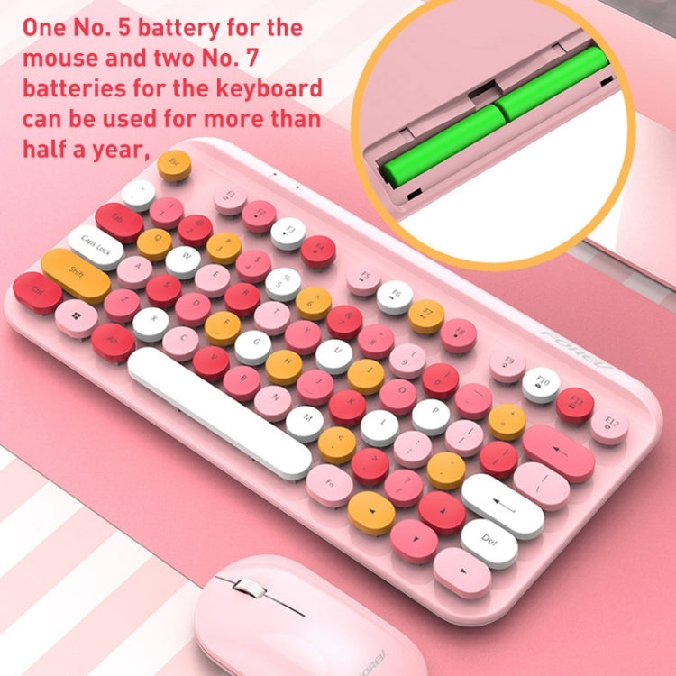 FOREV FFVWI9 Mixed Color Portable 2.4G Wireless Keyboard Mouse Set