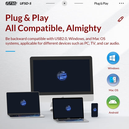 ORICO UFS Flash Drive, Read: 450MB/s, Write: 350MB/s, 64GB USB-A, 64GB Type-C, 128GB USB-A, 128GB Type-C, 256GB USB-A, 256GB Type-C, 512GB USB-A, 512GB Type-C