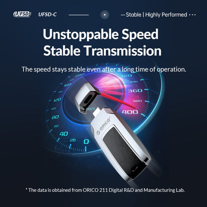 ORICO UFS Flash Drive, Read: 411MB/s, Write: 350MB/s, 64GB USB-A, 64GB Type-C, 128GB USB-A, 128GB Type-C, 256GB USB-A, 256GB Type-C, 512GB USB-A, 512GB Type-C