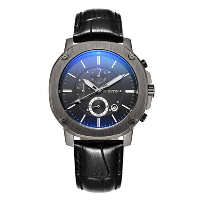 Ochstin 5039C Multifunctional Business Men Watch Luminous Waterproof Leather Quartz Watch