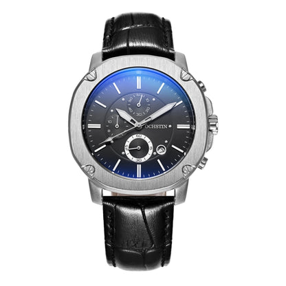 Ochstin 5039C Multifunctional Business Men Watch Luminous Waterproof Leather Quartz Watch