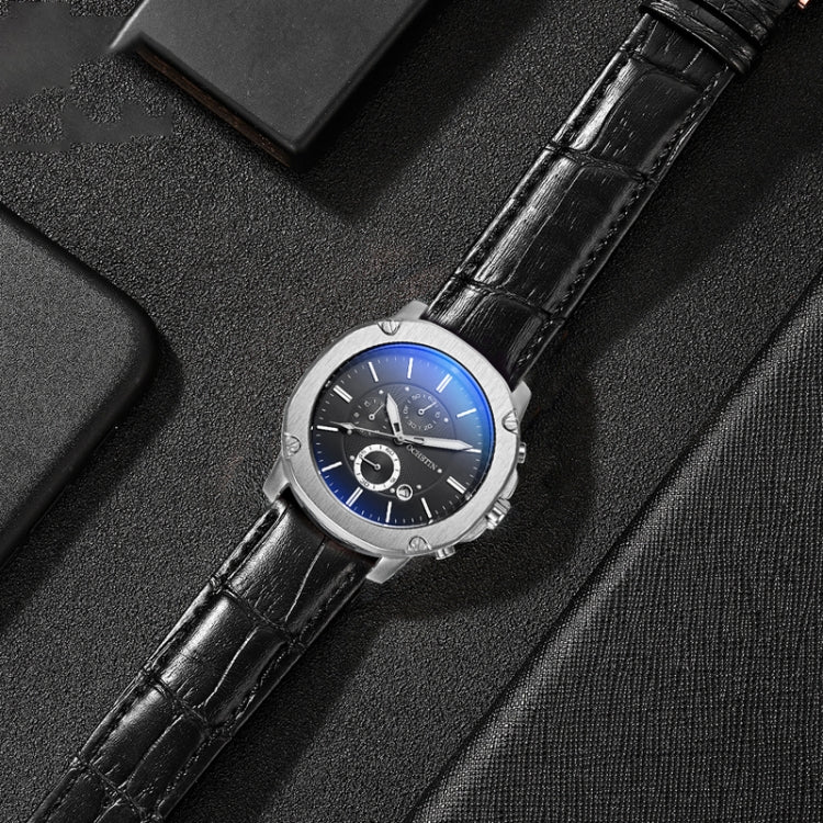 Ochstin 5039C Multifunctional Business Men Watch Luminous Waterproof Leather Quartz Watch