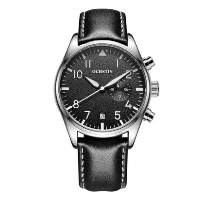 Ochstin 5043C Multifunctional Business Waterproof Leather Strap Quartz Watch