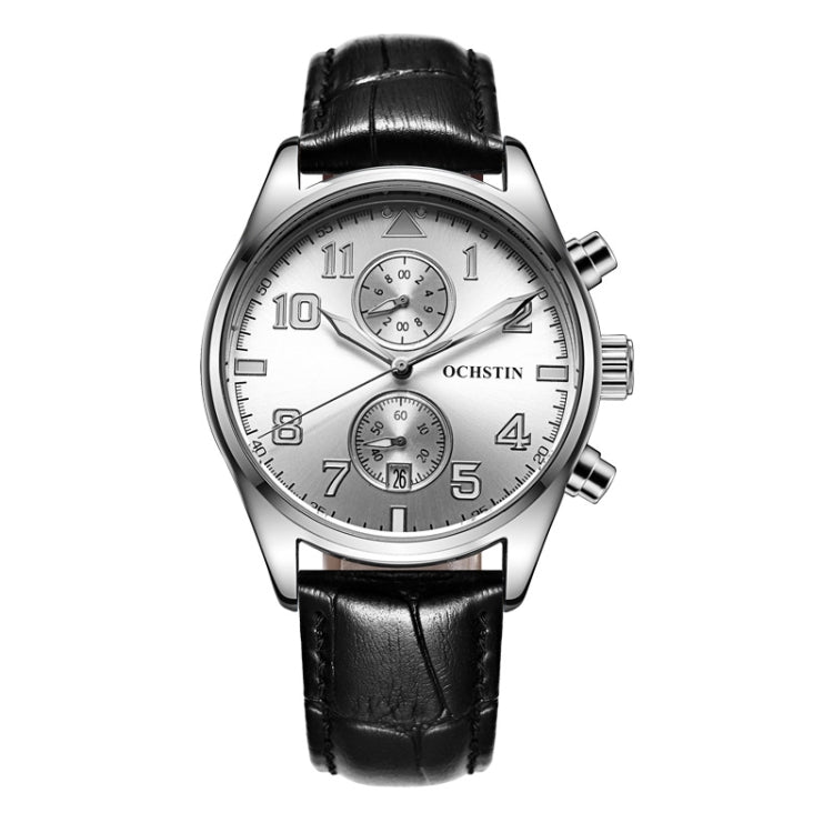 Ochstin 5043G Multifunctional Waterproof Leather Strap Quartz Watch