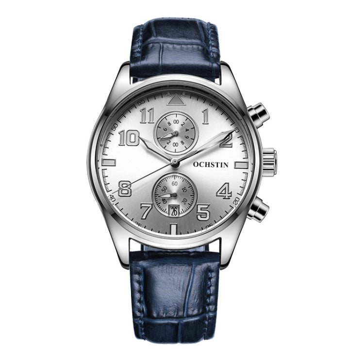 Ochstin 5043G Multifunctional Waterproof Leather Strap Quartz Watch