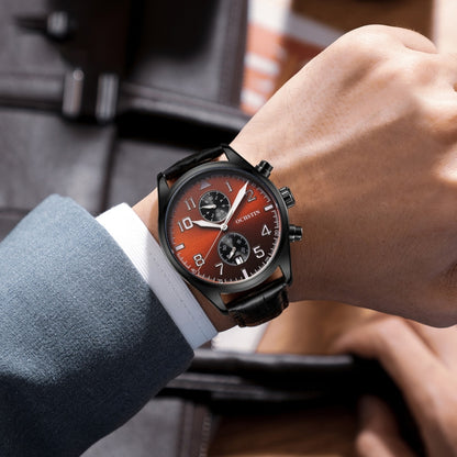 Ochstin 5043G Multifunctional Waterproof Leather Strap Quartz Watch
