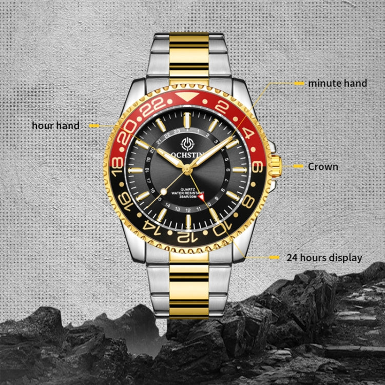 Ochstin 5019B Multifunctional Waterproof Stainless Steel Strap Quartz Watch