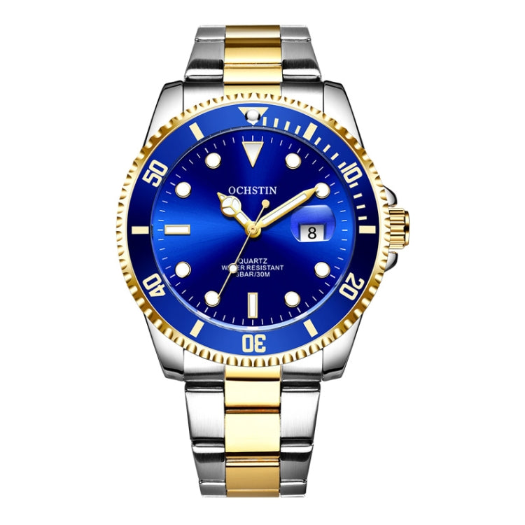 Ochstin 5019F Fashion Business Single Calendar Waterproof Stainless Steel Strap Quartz Watch