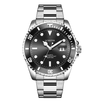 Ochstin 5019F Fashion Business Single Calendar Waterproof Stainless Steel Strap Quartz Watch