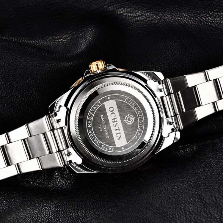 Ochstin 5019F Fashion Business Single Calendar Waterproof Stainless Steel Strap Quartz Watch