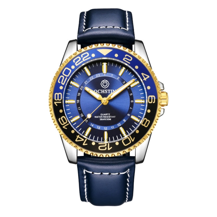 Ochstin 5019G Fashion Business Waterproof Leather Strap Quartz Watch