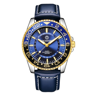 Ochstin 5019G Fashion Business Waterproof Leather Strap Quartz Watch