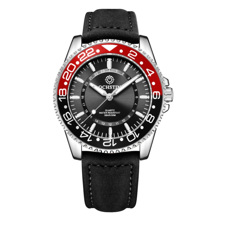 Ochstin 5019G Fashion Business Waterproof Leather Strap Quartz Watch