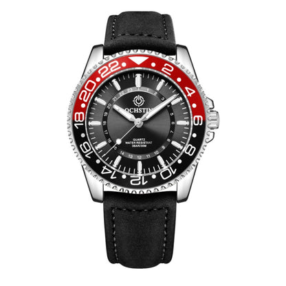 Ochstin 5019G Fashion Business Waterproof Leather Strap Quartz Watch
