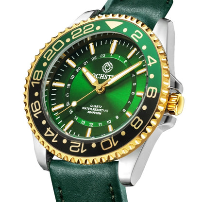 Ochstin 5019G Fashion Business Waterproof Leather Strap Quartz Watch