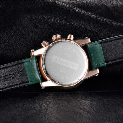 Ochstin 5052B Multifunctional Business Waterproof Leather Strap Quartz Watch