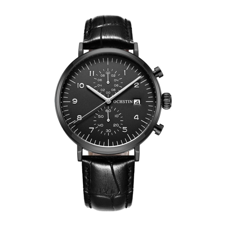 Ochstin 5076D Multifunctional Business Leather Waterproof Luminous Quartz Watch