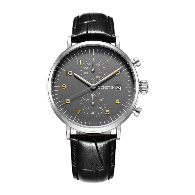 Ochstin 5076D Multifunctional Business Leather Waterproof Luminous Quartz Watch