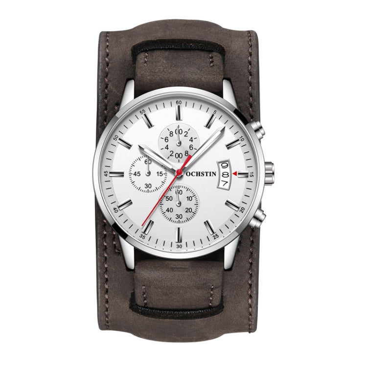 Ochstin 7266 Multifunctional Leather Wrist Wrist Waterproof Luminous Quartz Watch