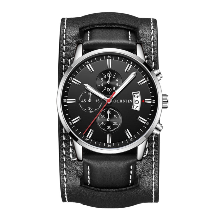 Ochstin 7266 Multifunctional Leather Wrist Wrist Waterproof Luminous Quartz Watch