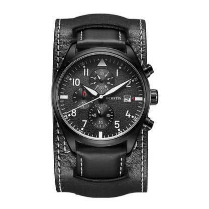 Ochstin 7227 Multifunctional Business Leather Wrist Wrist Waterproof Quartz Watch