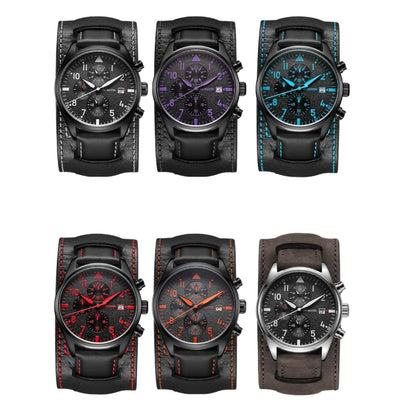 Ochstin 7227 Multifunctional Business Leather Wrist Wrist Waterproof Quartz Watch