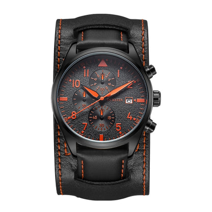 Ochstin 7227 Multifunctional Business Leather Wrist Wrist Waterproof Quartz Watch
