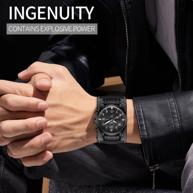 Ochstin 7227 Multifunctional Business Leather Wrist Wrist Waterproof Quartz Watch