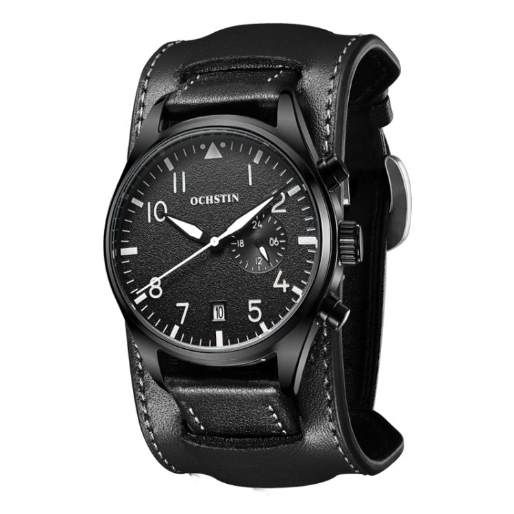 Ochstin 7228 Multifunctional Business Leather Wrist Wrist Waterproof Quartz Watch
