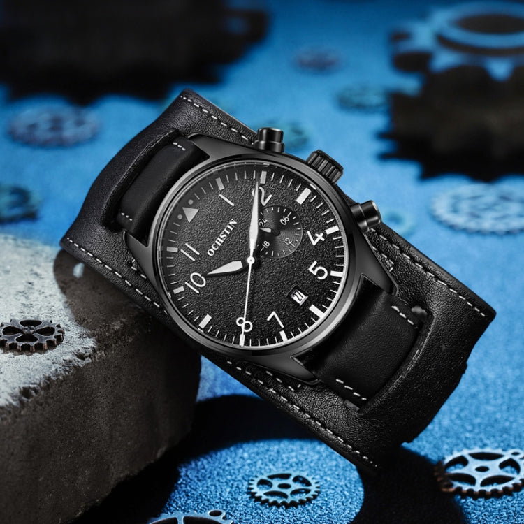 Ochstin 7228 Multifunctional Business Leather Wrist Wrist Waterproof Quartz Watch