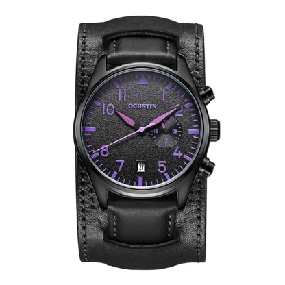 Ochstin 7228 Multifunctional Business Leather Wrist Wrist Waterproof Quartz Watch