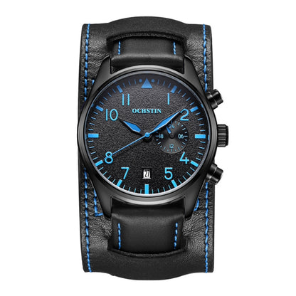 Ochstin 7228 Multifunctional Business Leather Wrist Wrist Waterproof Quartz Watch
