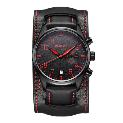 Ochstin 7228 Multifunctional Business Leather Wrist Wrist Waterproof Quartz Watch