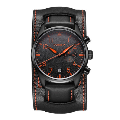 Ochstin 7228 Multifunctional Business Leather Wrist Wrist Waterproof Quartz Watch