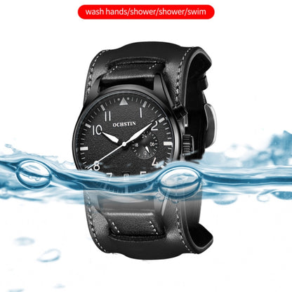 Ochstin 7228 Multifunctional Business Leather Wrist Wrist Waterproof Quartz Watch