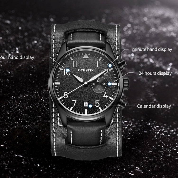 Ochstin 7228 Multifunctional Business Leather Wrist Wrist Waterproof Quartz Watch