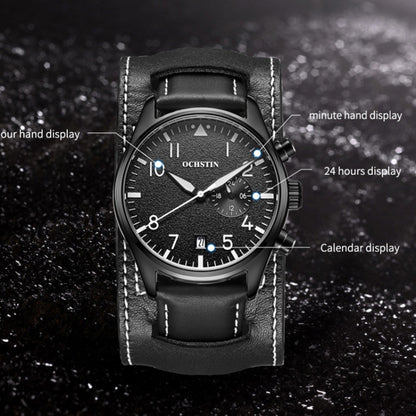 Ochstin 7228 Multifunctional Business Leather Wrist Wrist Waterproof Quartz Watch