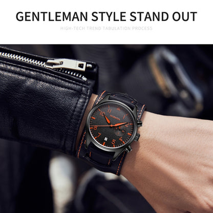 Ochstin 7228 Multifunctional Business Leather Wrist Wrist Waterproof Quartz Watch