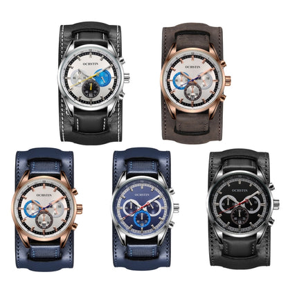 Ochstin 7229 Multifunctional Business Leather Wrist Wrist Waterproof Luminous Quartz Watch