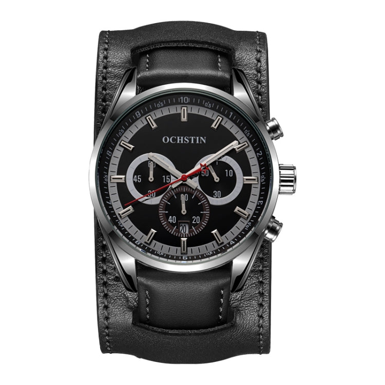 Ochstin 7229 Multifunctional Business Leather Wrist Wrist Waterproof Luminous Quartz Watch