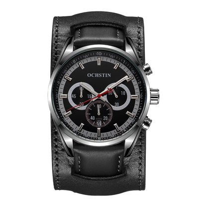 Ochstin 7229 Multifunctional Business Leather Wrist Wrist Waterproof Luminous Quartz Watch