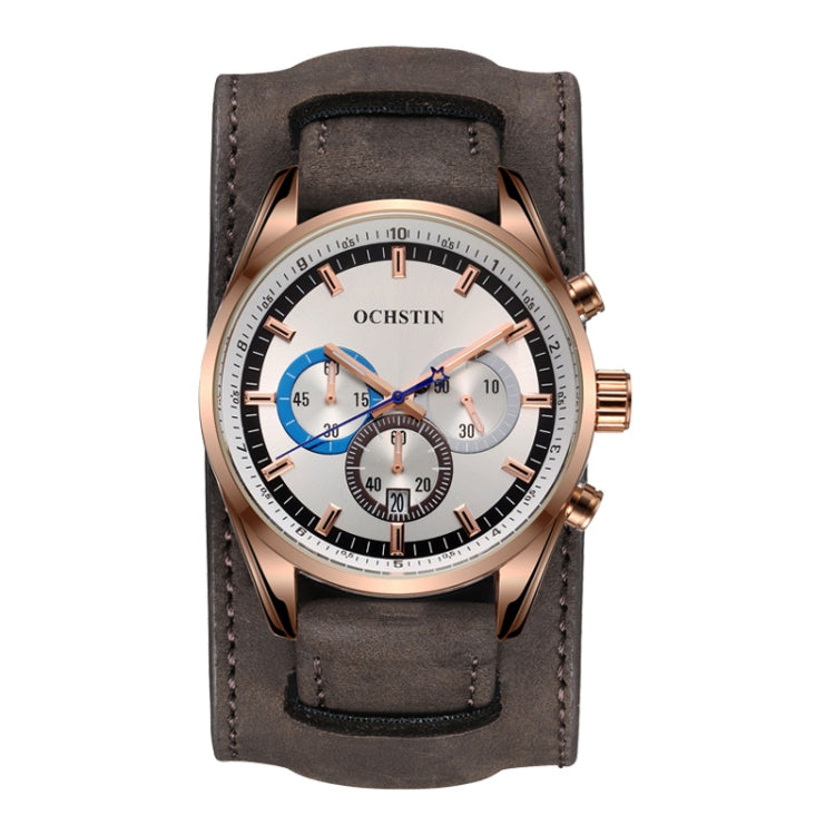Ochstin 7229 Multifunctional Business Leather Wrist Wrist Waterproof Luminous Quartz Watch