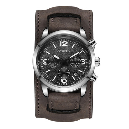 Ochstin 7230 Multifunctional Business Leather Wrist Wrist Waterproof Quartz Watch