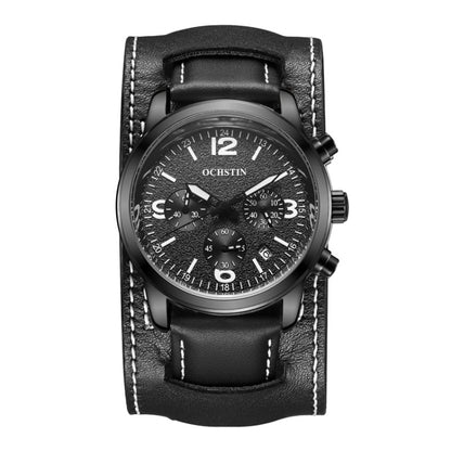 Ochstin 7230 Multifunctional Business Leather Wrist Wrist Waterproof Quartz Watch